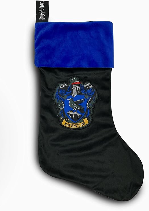 Groovy UK Christmas Stocking, Polyester, Black/Blue, 47 cm x 30 cm