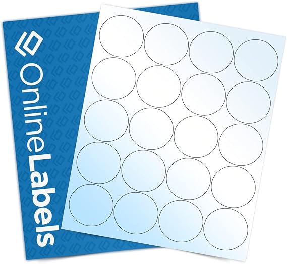OnlineLabels 2" Circle Labels - White Gloss - Laser - 10 Sheets