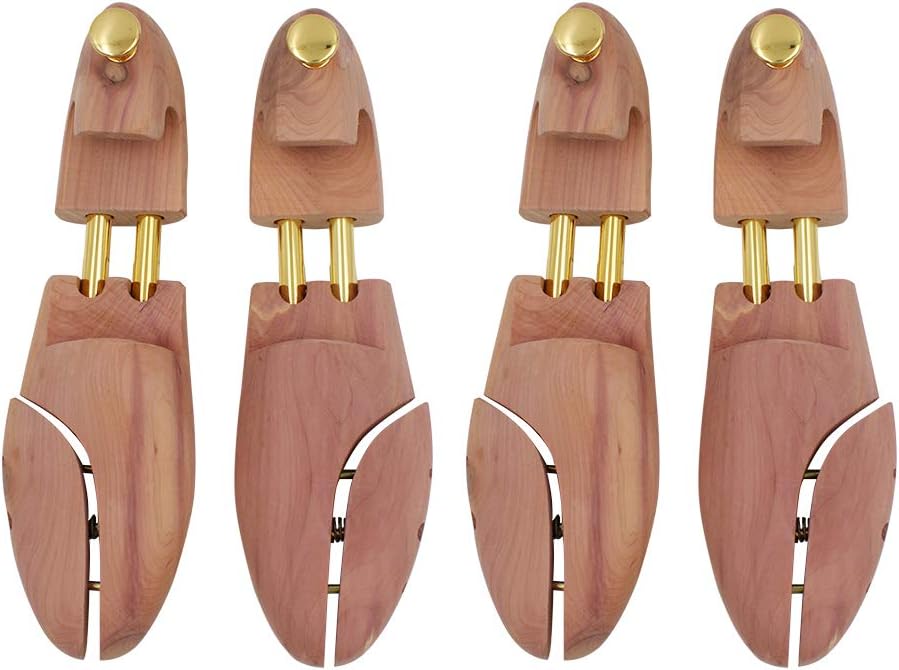 Men's Red Cedar Wood Shoe Tree with Twin Tubes 2PKS