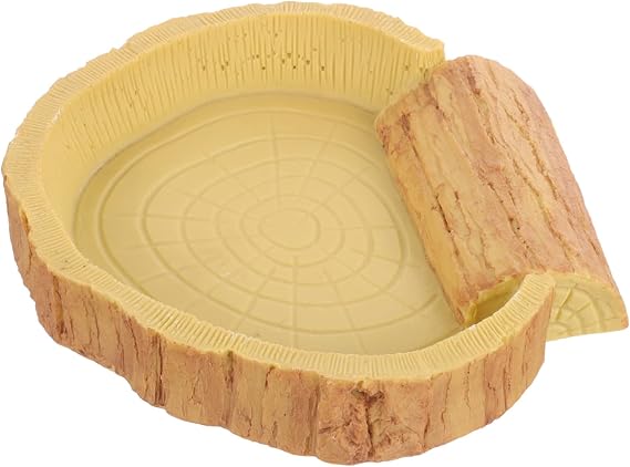 Reptile Water Bowl Smooth Resin Feeding Dish for Lizards Geckos Turtles and More Compact to Clean Reptile Food Holder for Terrariums