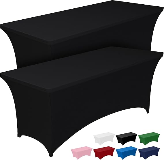 Pureegg Spandex Tablecloth 4ft 2 Pack Black