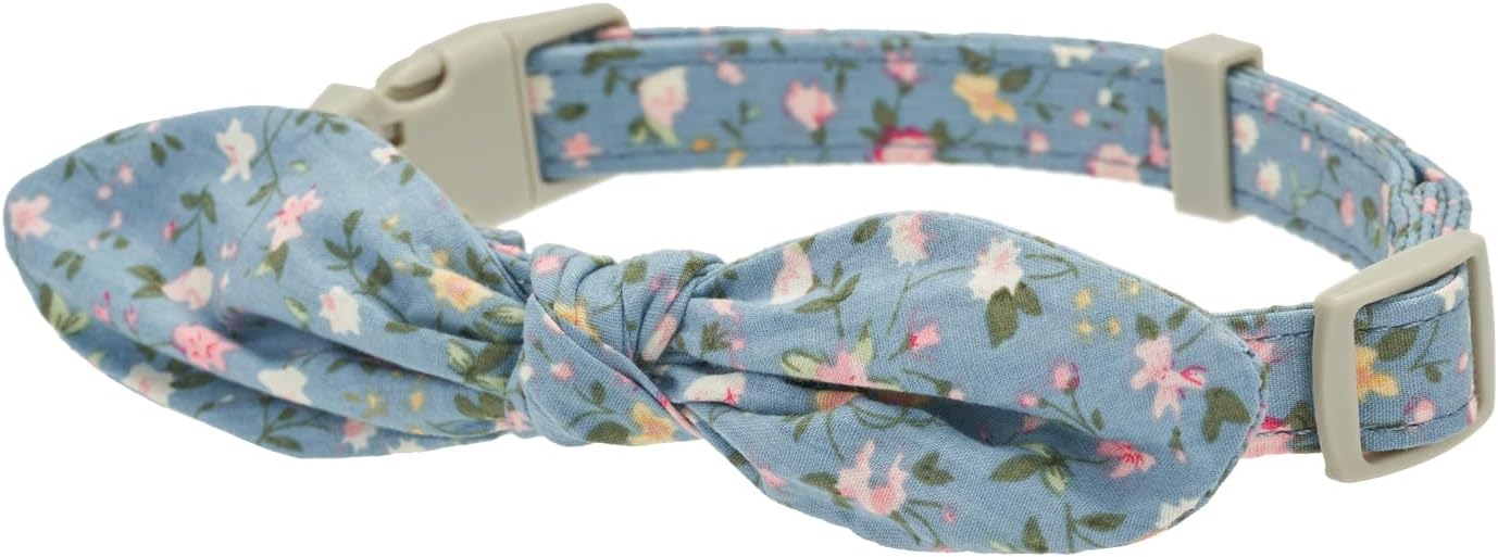 Dog Collar with Bowtie,Cotton Floral Bowtie Dog Collars for Small Medium Puppy Female & Male Dogs,Wedding Holiday Pet Collars