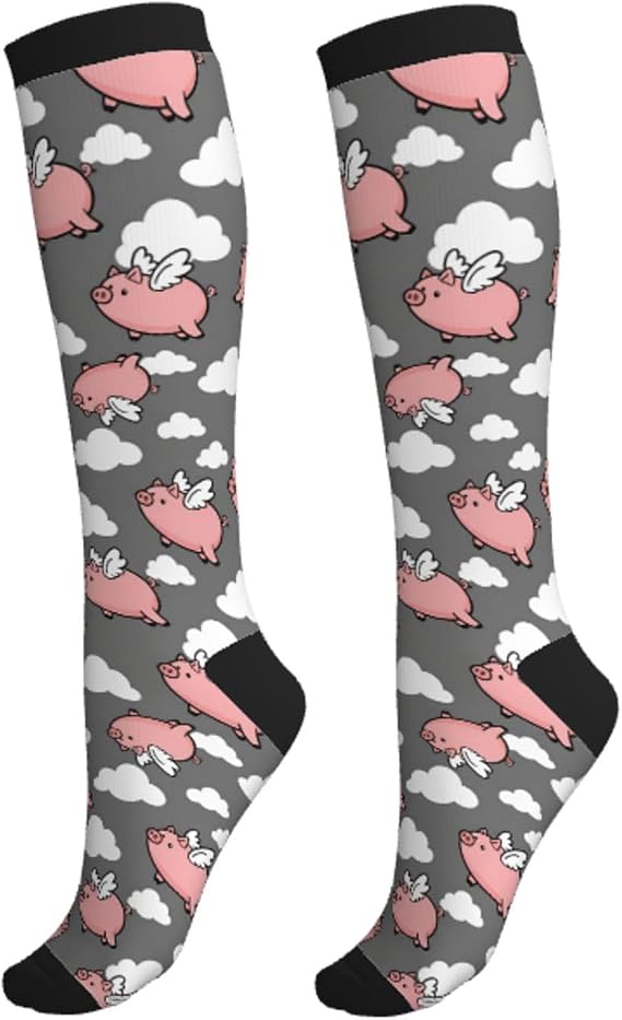 Knee High Compression Socks for Women Light Support Work Office Dress Socks