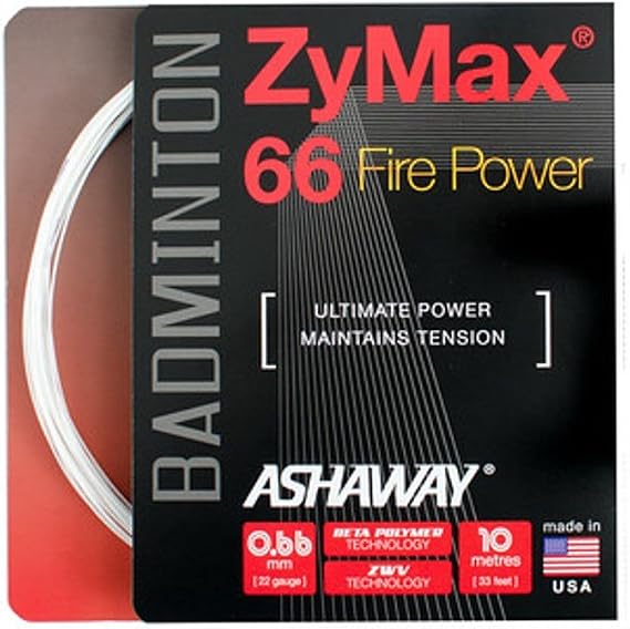 ASHAWAY ZyMax 66 Fire Power Badminton String Set-Ivory White
