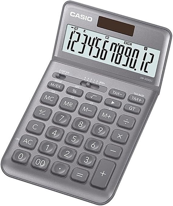Casio Jw-200Sc-Gy Table Type 12 Digit Calculator