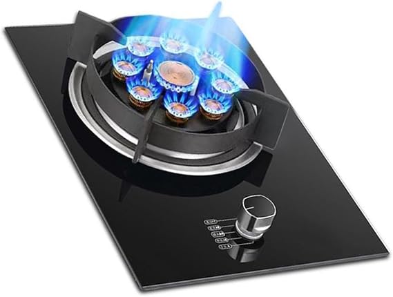 1 Burner Gas Stove, 5.2KW Nine-Chamber Fierce Flame Stove, with Flameout Protection Cast Iron Pot Holder, Suitable for Home Kitchens (Size : NG)