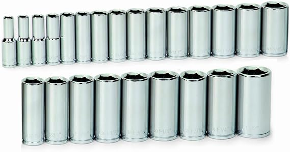 Williams 32945 24-Piece 1/2-Inch Drive Metric Deep 6 Point Socket Set