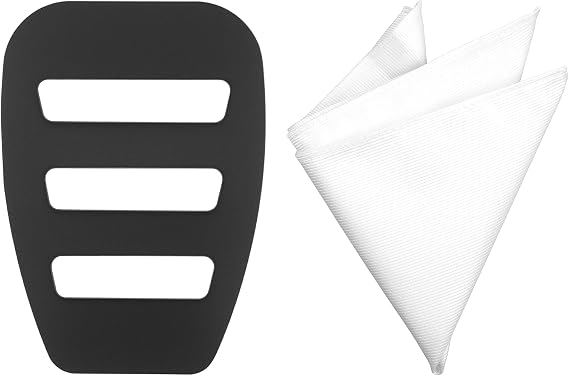 Qianyu Pocket Squares for Men, Invisible Pockets Square Holder 10'' Handkerchiefs with Pocket White Suit Handkerchiefs for Daily Wedding Party Business Groom Casual Banquet Vests White Jackets