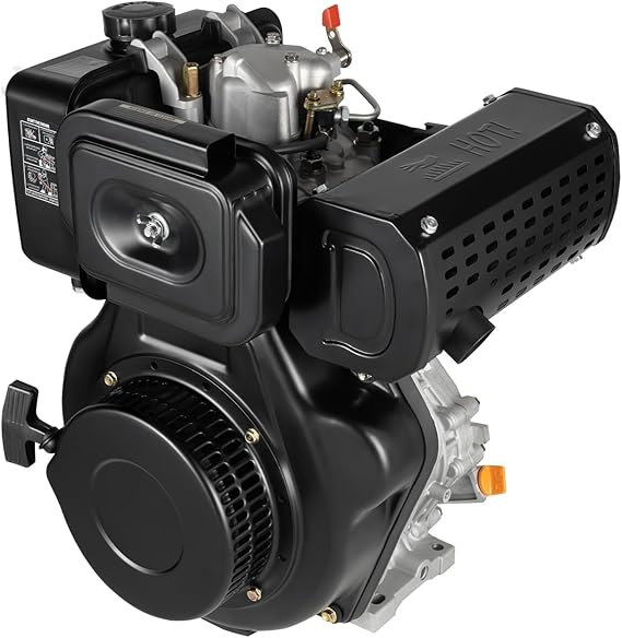 Bepritm 10 HP Diesel Engine, 4 Stroke Diesel Motor with Air Cooling Recoil Hand Start, Single Cylinder Small Diesel Engine for Tillers Generators Vehicles