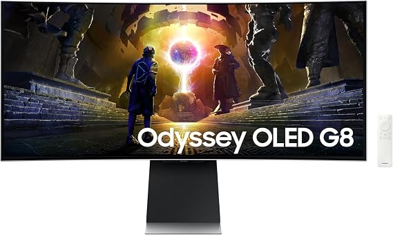 Samsung 34-Inch Curved OLED Odyssey G8 Gaming Monitor Ultra WQHD G Sync 175 Hz Refresh Rate (LS34DG850SNXZA)