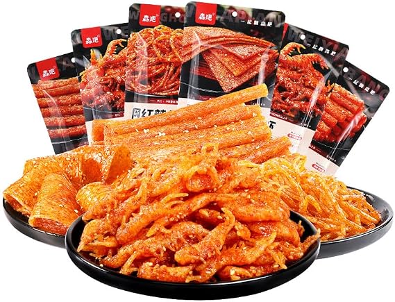 Latiao Snack Gift Package (65G/Bag) Spicy Strips Chinese Snack, Big Gluten,multi-flavor Spicy Block, lataio Latio (Spicy Strips 6,1 bag)
