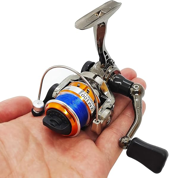 Mini 100 Pocket Metal Fishing Spinning Wheel, All-Metal Small Compact Fishing Reel for Freshwater and All Season Fishing