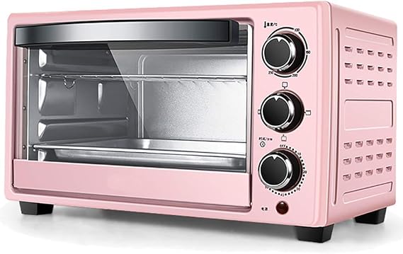 JYCCH Mini Oven And Grill,23 L Electric Oven 1300 W Adjustable Temperature 70-250 ℃ And 60 Minutes Timer Convection Countertop Toaster Oven (Pink)