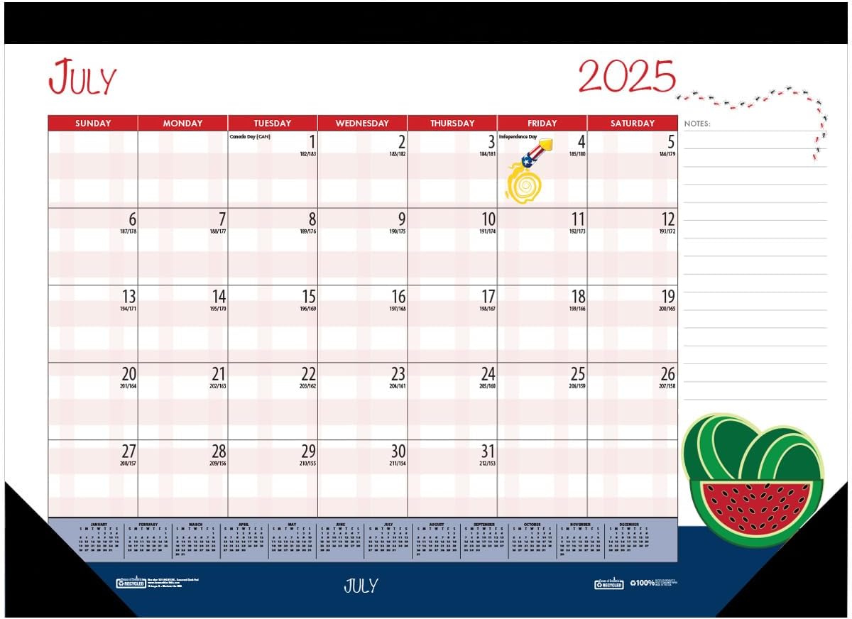 2025-2026 House of Doolittle SeasonalHoliday 22 x 17 Academic Monthly Desk Pad Calendar 1395-26