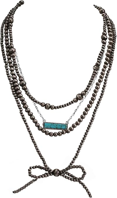 Navajo Pearl Bow Necklace for Women Western Jewelry Navajo Pearl Turquoise Necklaces Jewelry