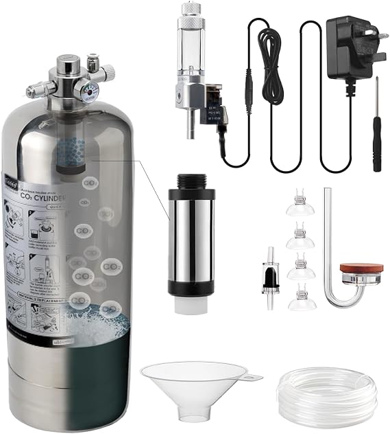 Aquarium CO2 Generator Kit Double Pressurization Enhanced Version Max for 600g+600g Raw Materials，G800S