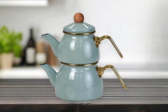 PR Home Soft Green Mini Model Emaye Çaydanlık