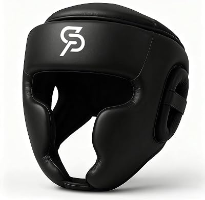 Boxing Headgear, Head Guard for Kids Adult Men, One Fits All Ages MMA Training and Kickboxing, Karate Taekwondo Muay Thai Headgear Martial Arts Helmet, Black
