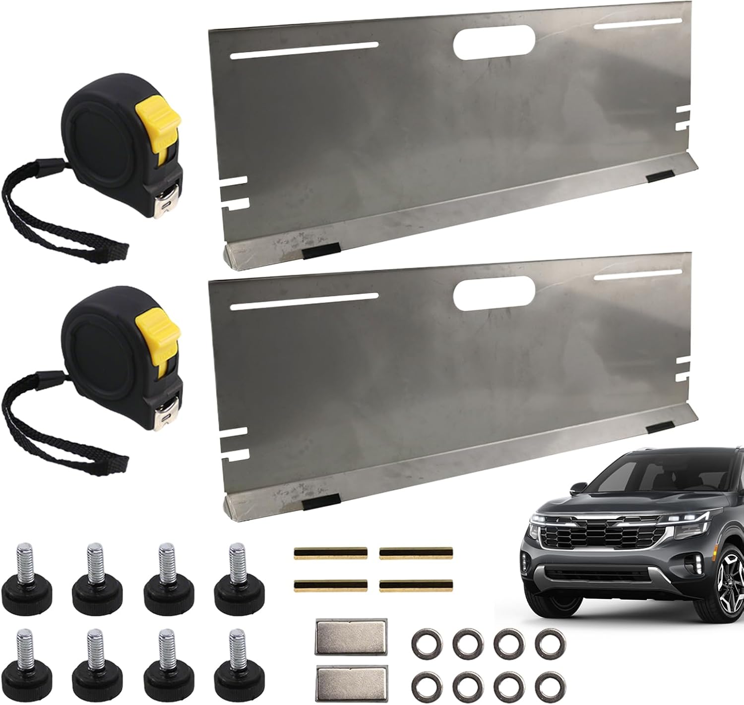 Alignment Tools Automotive - Magnetic Tire Alignment Kit,Precision Measuring Plate with 2 Measuring Tape Non-Slip for Tires Balancing Truck Vehicle Repair
