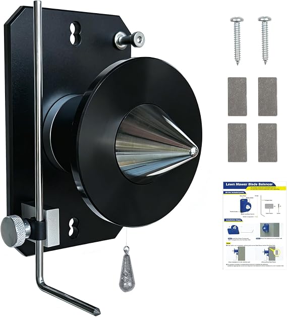 Upgraded Lawn Mower Blade Balancer Professional Magnetic Wall-Mounted Blade Balancer, Compatible with 42-047, 339075B, for Balancing Blades After Sharpening, Fits Most Blades, Black