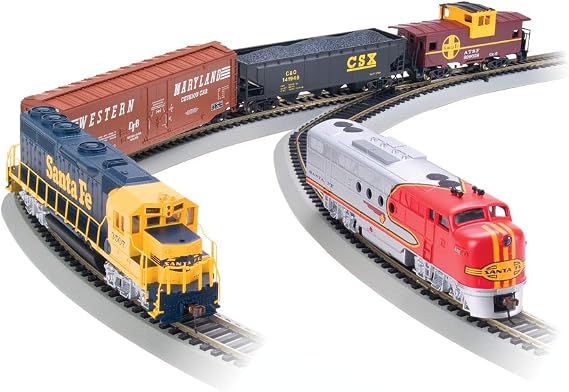 Bachmann Trains Digital Commander Ready to Run Electric Train Set HO Scale | Complete Starter Set, 2 DCC Locomotives, Rolling Stock, Track, Power Pack, Speed Controller, Build Your Model Railroad, 501