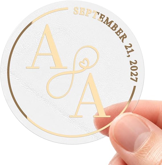 Gold Clear Custom Wedding Stickers for Favors Wedding Envelope Stickers