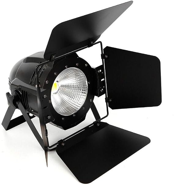 200W COB 2-in-1 LED Stage Light Blinder DMX-512 DJ Spotlight with Barn Doors - Warm & Cold White Light for Stage, Party, Wedding, Church, Theater, Photo Studio