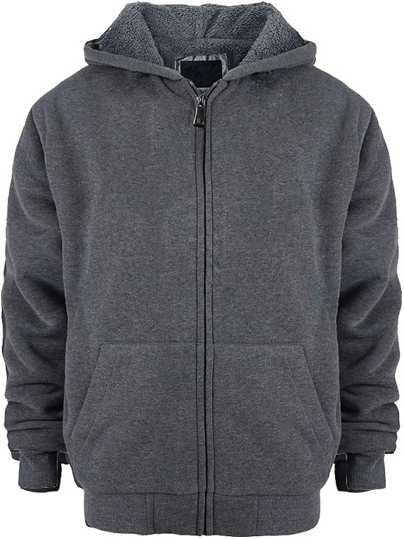 LeeHanTon Sherpa Lined Cool Kids Full Zip Up Hoodies for Teen Boys 8 10 12 14 16 Fleece Activewear Youth Hooded Sweatshirt
