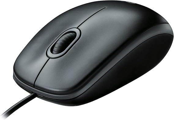 Logitech B100 Ambidextrous Wired Mouse - Black