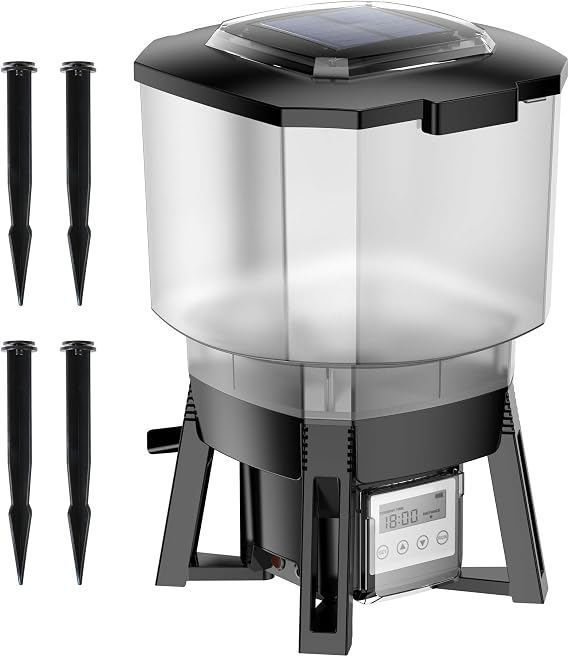 SunSun Automatic Solar Power Pond Feeder 12L Container CFF-212 - Fish Food - Precise Programming, Feeding Control