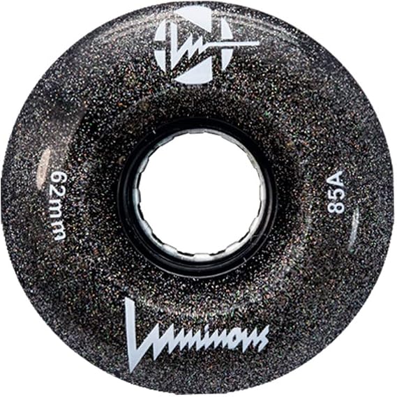 Luminous LED Light Up Wheels for Quad Roller Skates (Packs of 4) - Multiple Colours & Sizes (Night Sky, 62mm/85a)