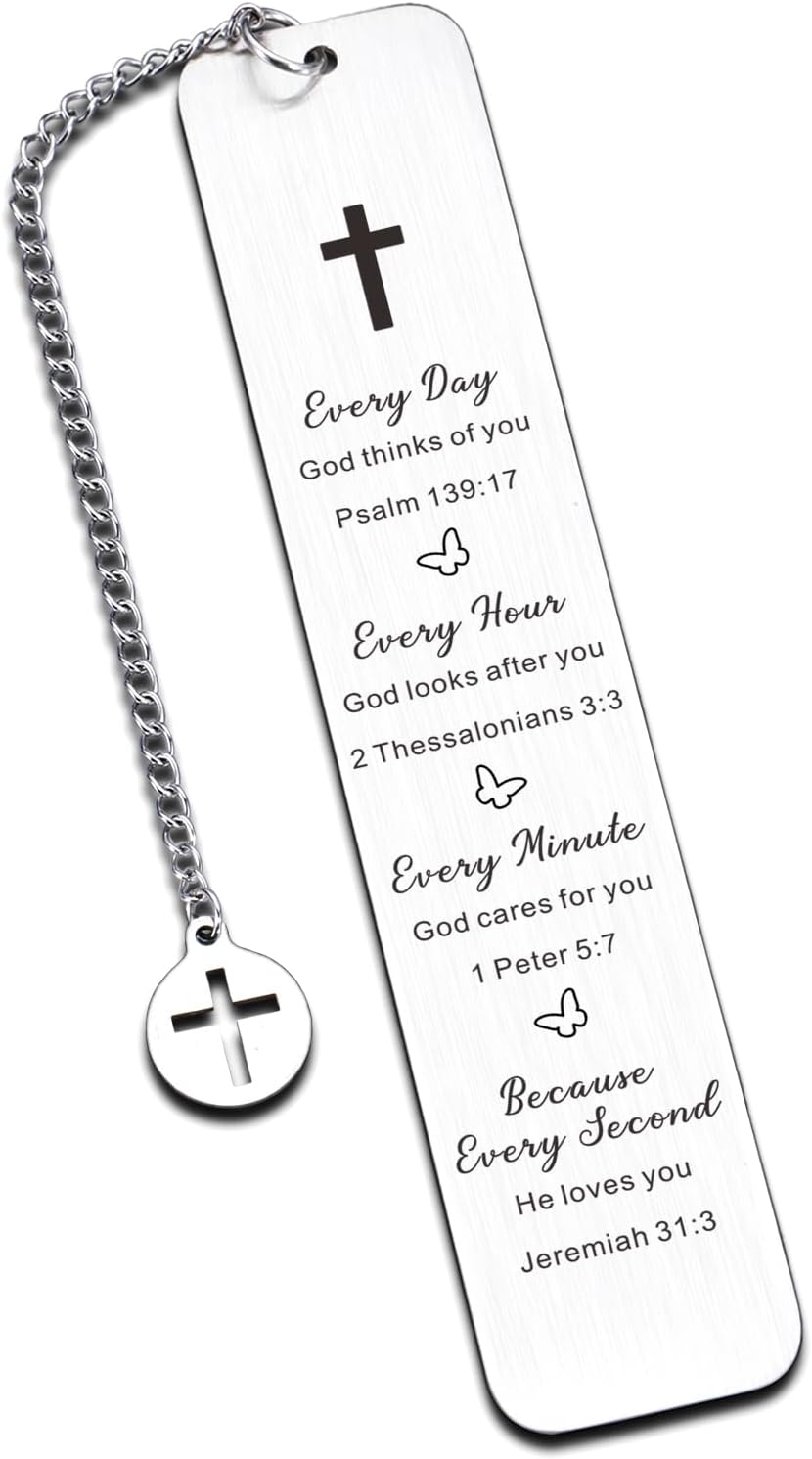 Religious Bookmark Gifts for Women Men, Christian Bookmark Gifts for Teen, Baptism Gift for Girl, Christening Gift for Girls Boys, First Communion Giifts for Girls, Precious Moments Bible Bookmarks
