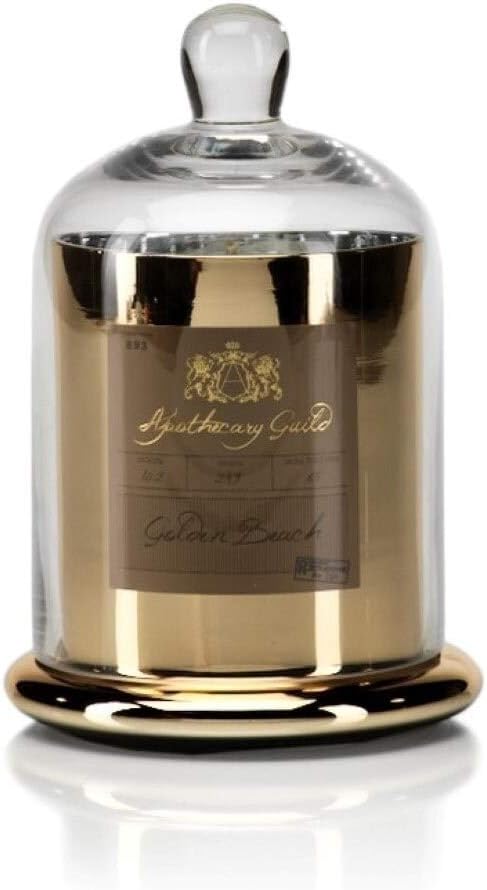 Zodax Golden Beach Apothecary Guild Scented 10 oz Jar Candle with Dome