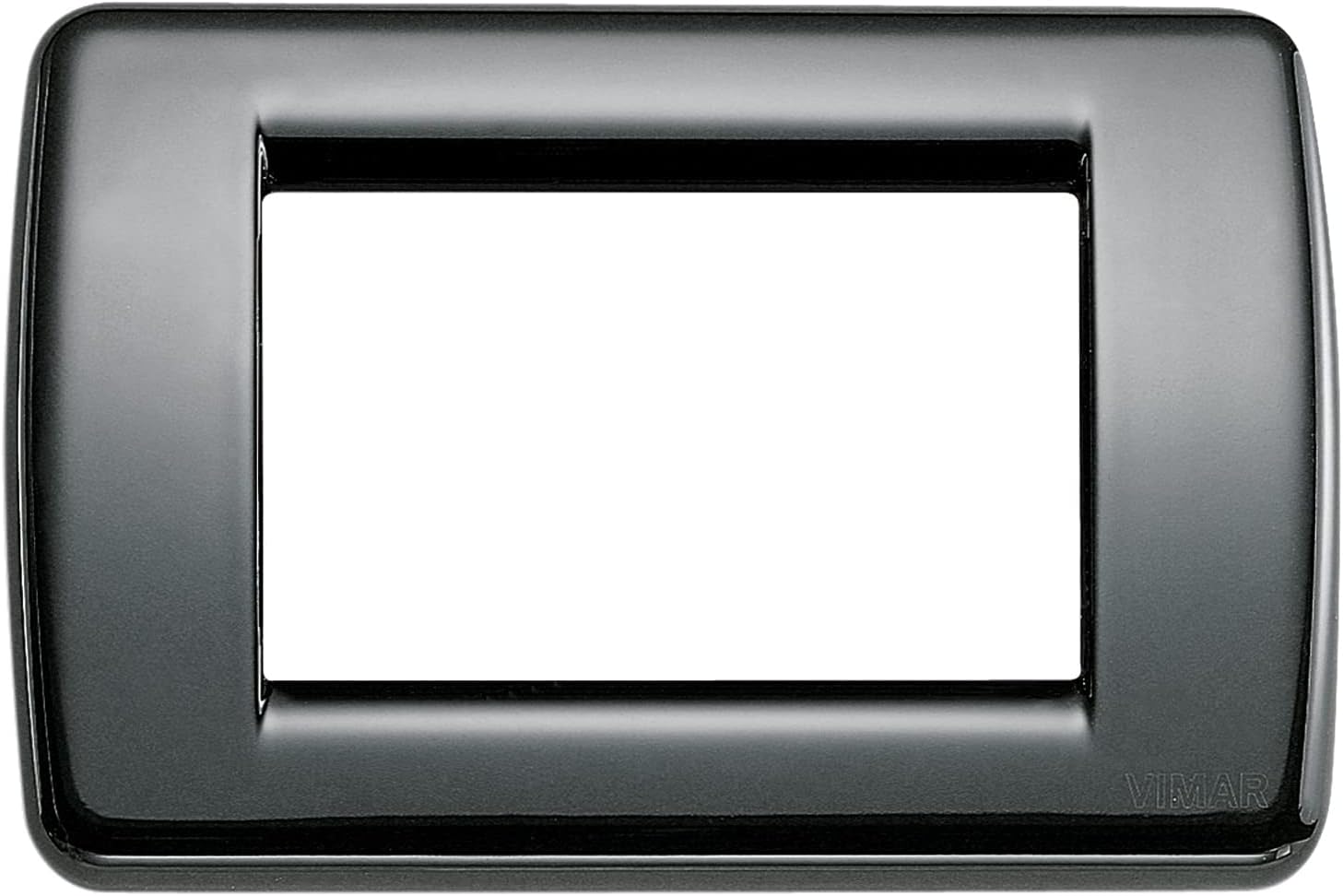 Vimar Series Idea Round Plate 3 Module Metal Black