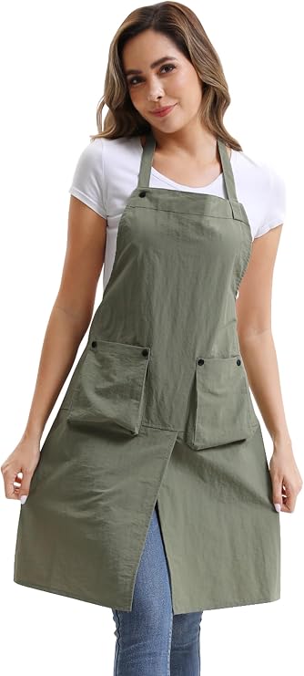 Nanxson Apron Split Leg with Pockets for Women Adjustable Waterdrop Apron