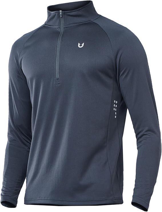 NORTHYARD Men's Quarter Zip Pullover Athletic Running Shirts Long Sleeve