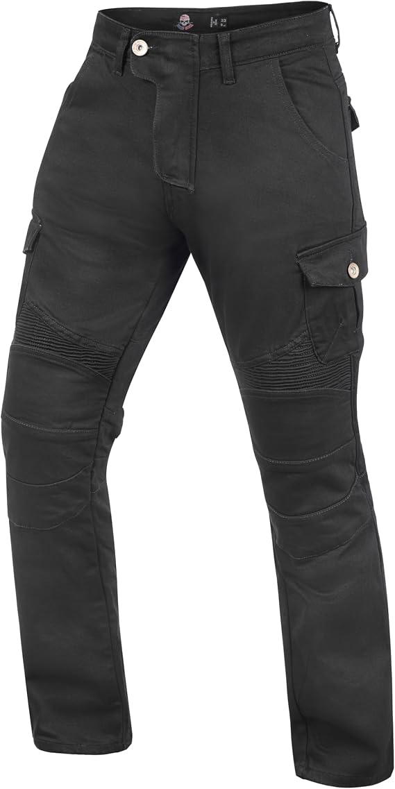 WICKED STOCK Black Denim-Motorcycle Jeans for Men-CE LEVEL2 Armor-Biker Jeans-Black Jeans Men-Aramid Lined