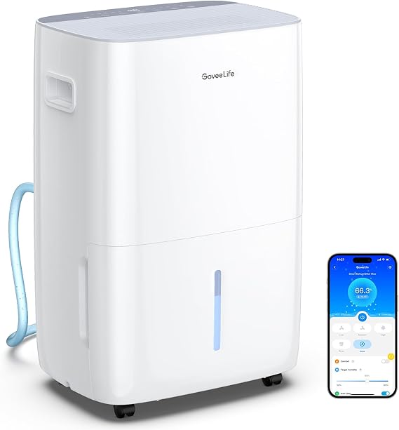 GoveeLife Dehumidifier with Pump for Home 4,500ft2, 137 Pints, Drain Hose