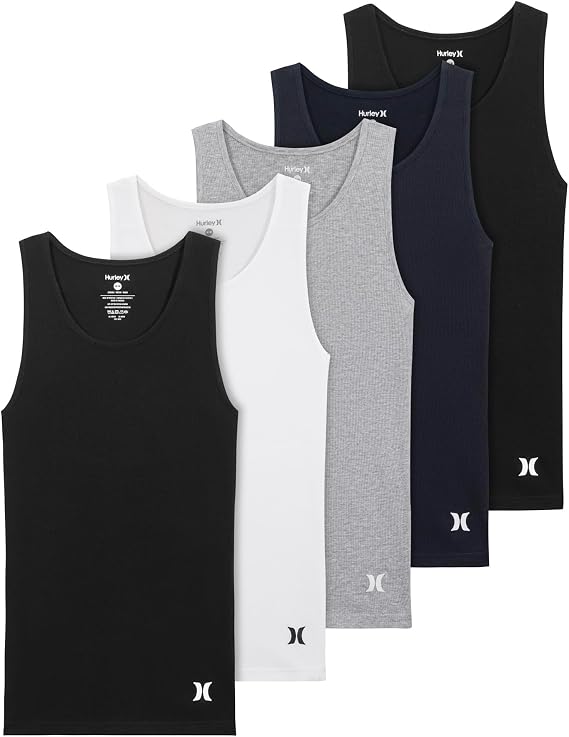 Hurley Men's 5-Pack Cotton Classic Rib Tank