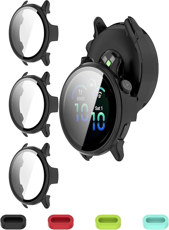 iDaPro Case with Screen Protector for Garmin Vivoactive 6, 9H Glass