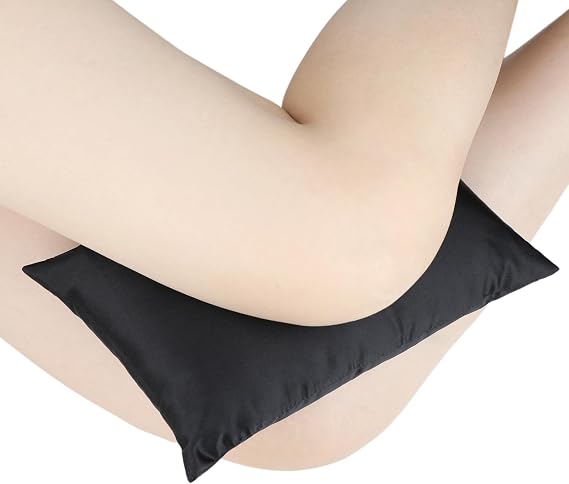 Comfortable Padding Knee Pillow for Side Sleepers Leg Support Pillows Hip Replacement Back Pain Relief Pressure Off After Surgery Between Thighs Joints Side Sleeping Men Women, Satin Black