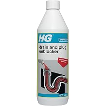 HG Drain and Plug Unblocker, 2 uses in 1 Bottle, Effectively Removes Blockages, Liquid Cleaner for Blocked Drain Pipes in Sinks or Shower Traps 1000ml