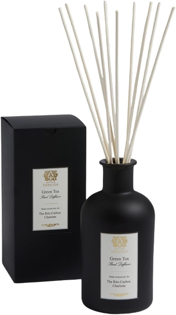 The Ritz-Carlton Green Tea Reed Diffuser by Antica Farmacista - Notes of Bergamot, Lemon, Peppercorn, Bulgarian Rose, and Green Tea - 16.9 oz.
