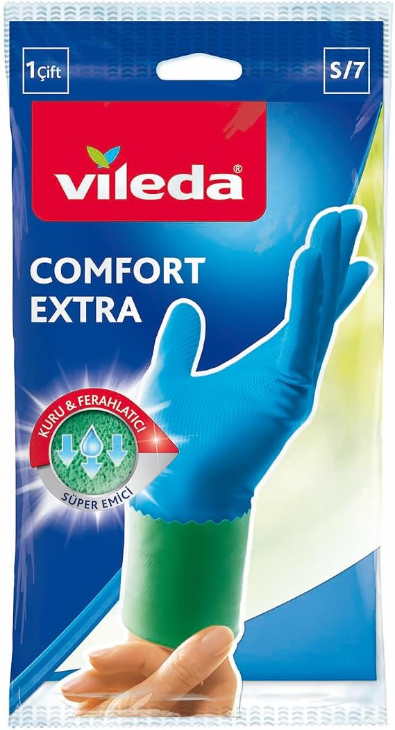Vileda Comfort Extra Eldiven,%100 Doğal Lateks, S