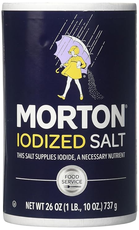 Morton Salt Iodized Round, Food Service, Table Salt Iodized, 26 oz