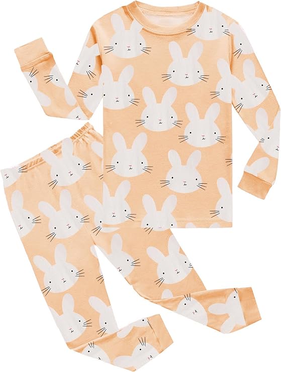 DDSOL Toddler Girls Pajamas Set Long Sleeve Pjs Baby Kids Sleepwear Cotton Warm Winter Jammies 1-7 Years