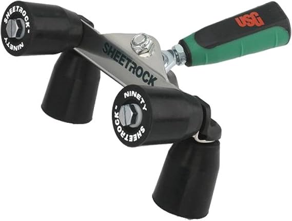 Sheetrock USG Outside 90 Corner Bead Roller with 4' Fiberglass Pole, Stainless Steel Construction, Soft Grip Wheels, Drywall Paper Face Bead Roller
