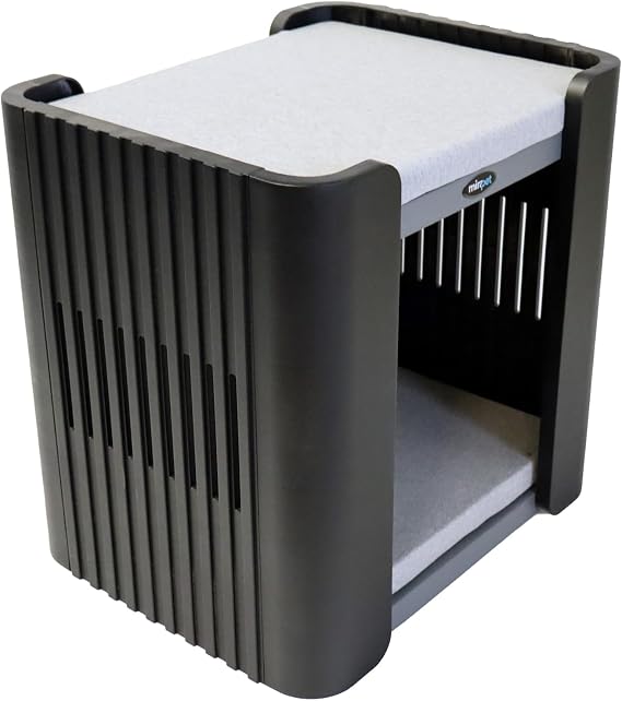 Pet Penthouse - Premium Pet Condo for Superior Comfort - Stylish Design -Convenient & Cozy for Indoor/Outdoor Pets - Durable & Safe Pet Beds with Ventilation (Dark Gray/Black, Condo)