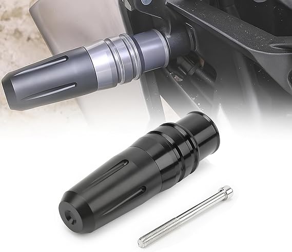 2 Pack Motorcycle Frame Sliders for Suzuki Address V125G, CNC Aluminum Universal Drop Guards, Motorcycle Frame Protectors for Body & Fairing Protection,A Black