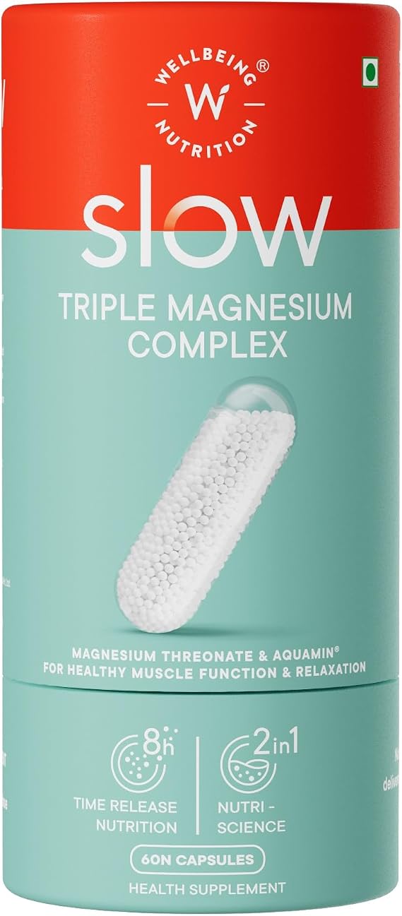 Wellbeing Nutrition Triple Magnesium Complex with Glycinate, Aquamin Citrate & Threonate - 1000mg | Muscle Recovery, Sleep, Cognition, Nerve Function, Bone and Joint, Heart Health | 60 Capsules